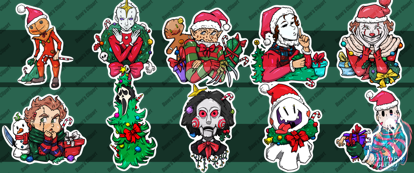 Horror Characters Christmas Theme