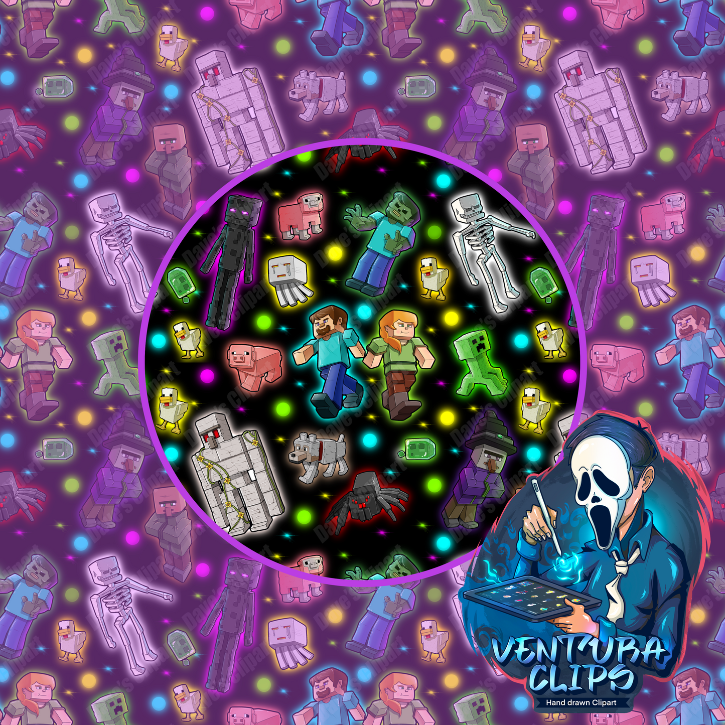 MINECRAFT Png and Seamless Pattern