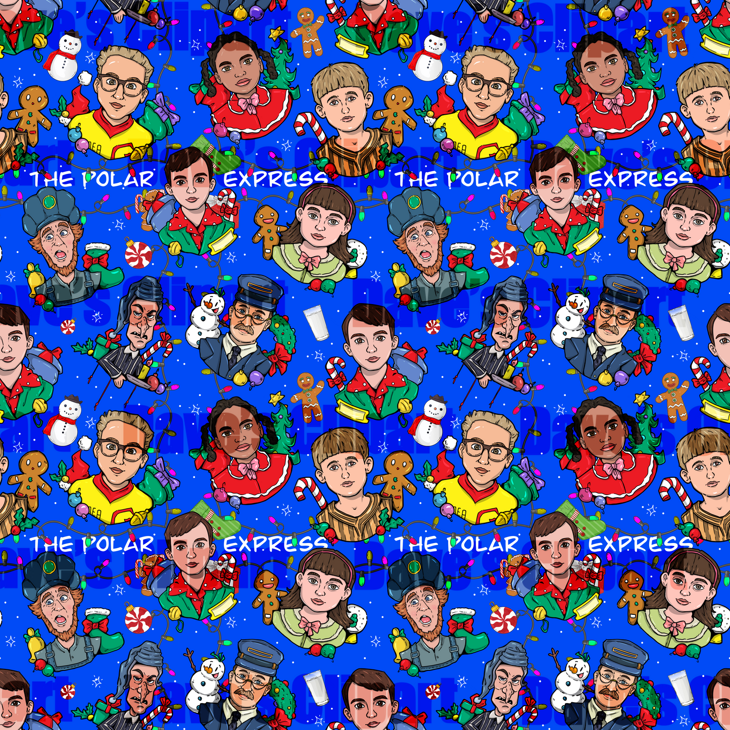 The polar Express Seamless Pattern Semi Exclusive(includes transparent bg)