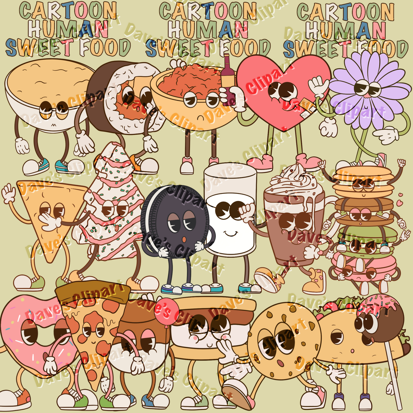 Cartoon Human Sweet Food