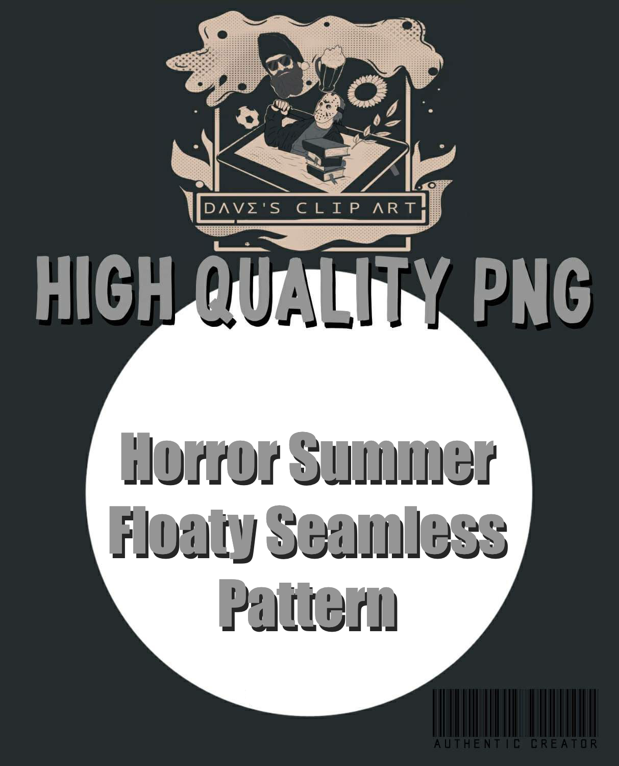 Horror Summer Floaty Seamless Pattern