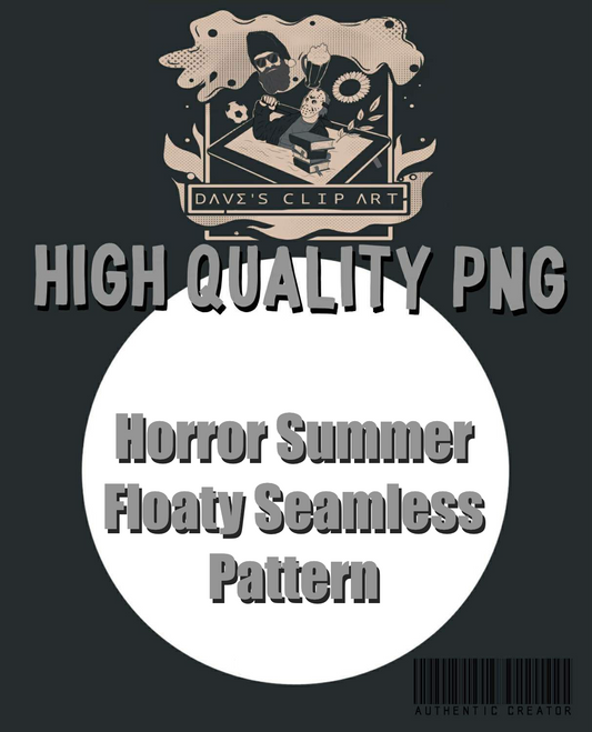 Horror Summer Floaty Seamless Pattern