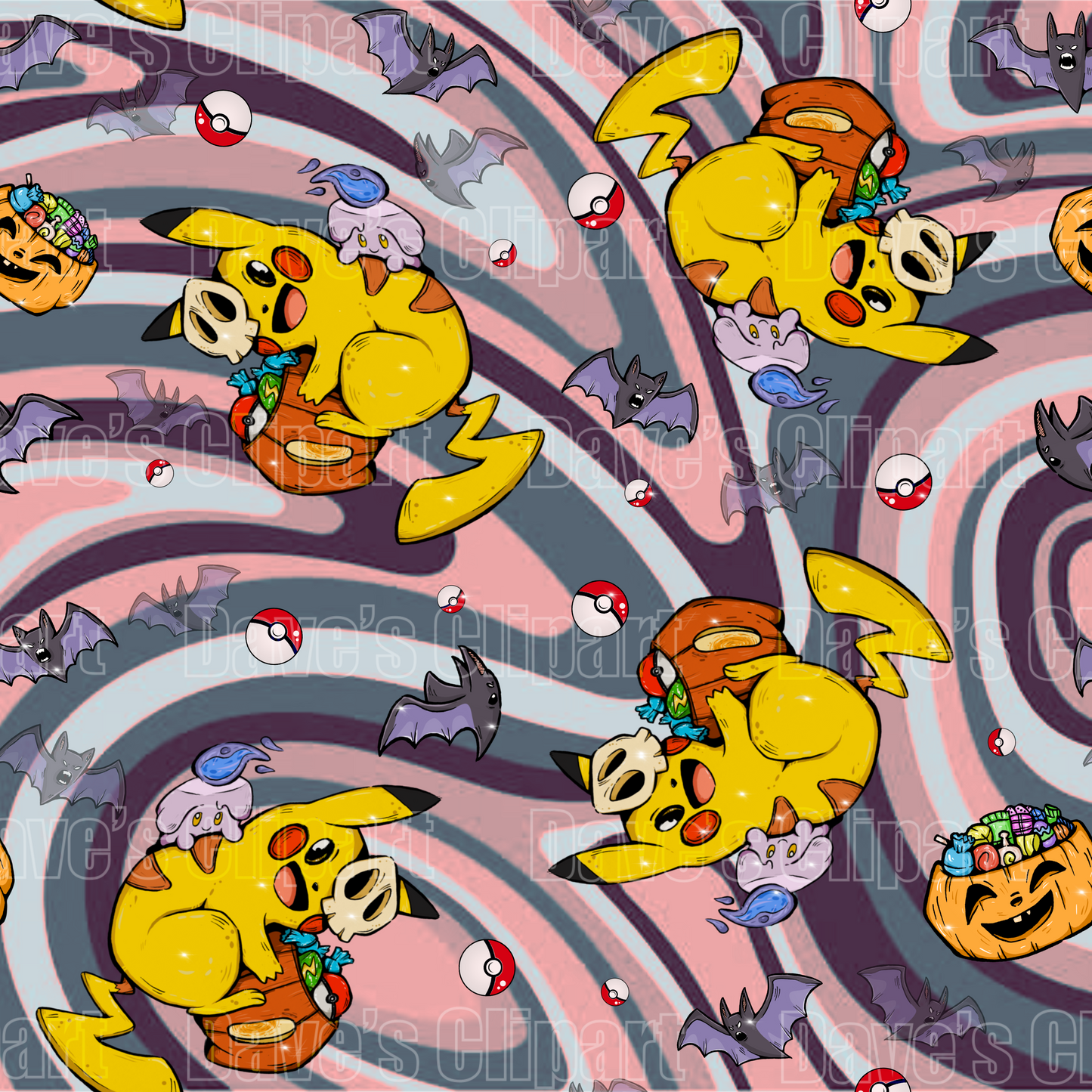 Pikachu Liquified Seamless Pattern #02