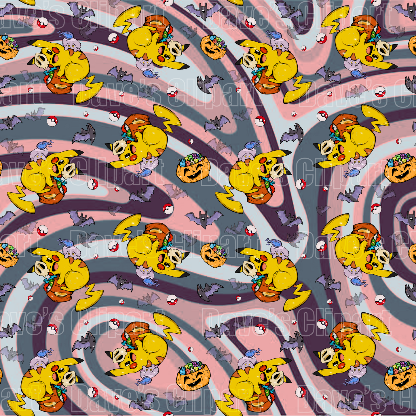 Pikachu Liquified Seamless Pattern #02