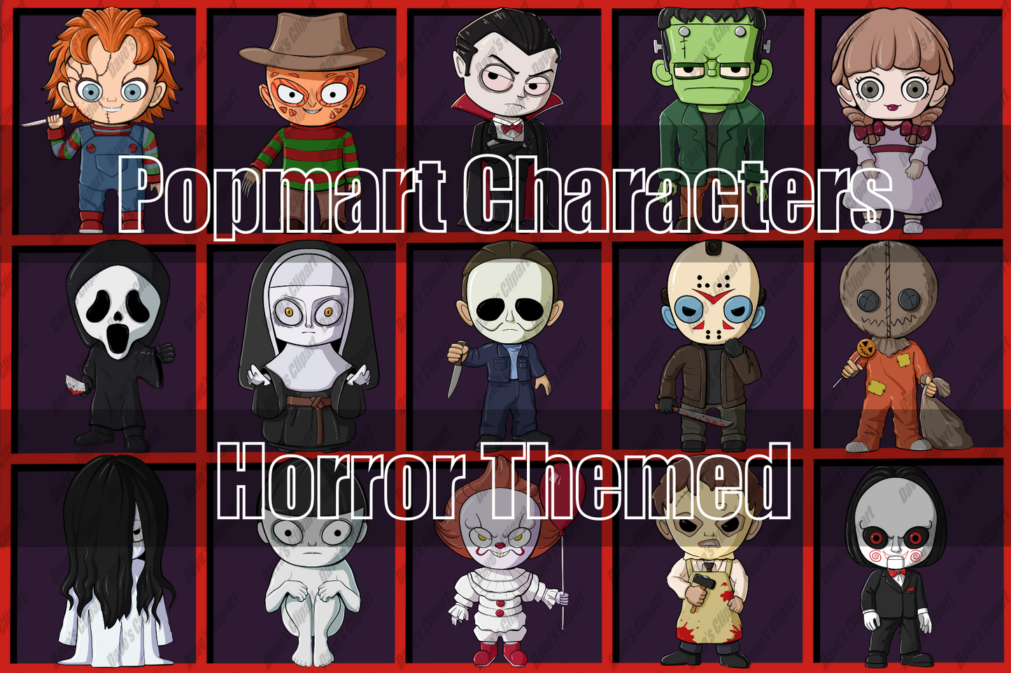 Popmart characters Horror Themed