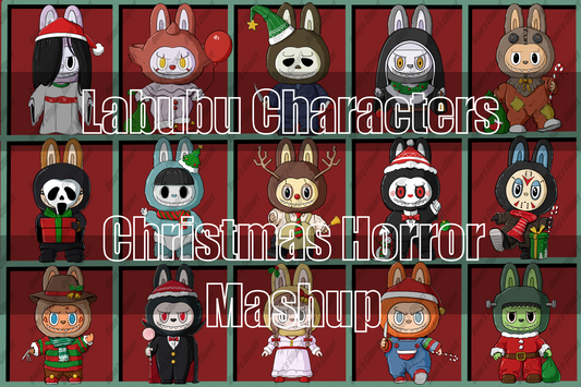 Labubu Characters Christmas, Horror Mashup