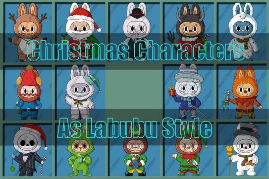 Christmas Characters As labubu Style
