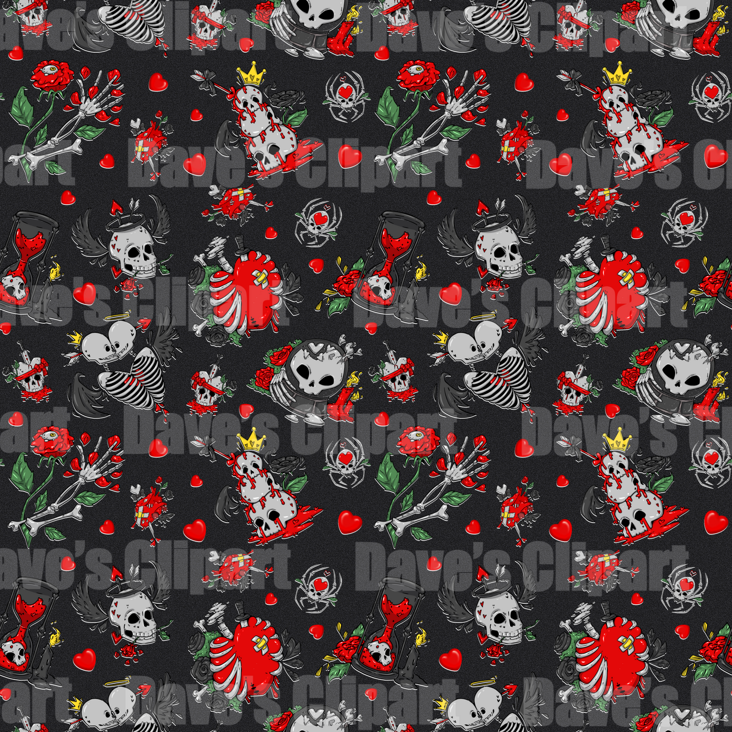 Gothic Valentines (Black and Transparent BG)